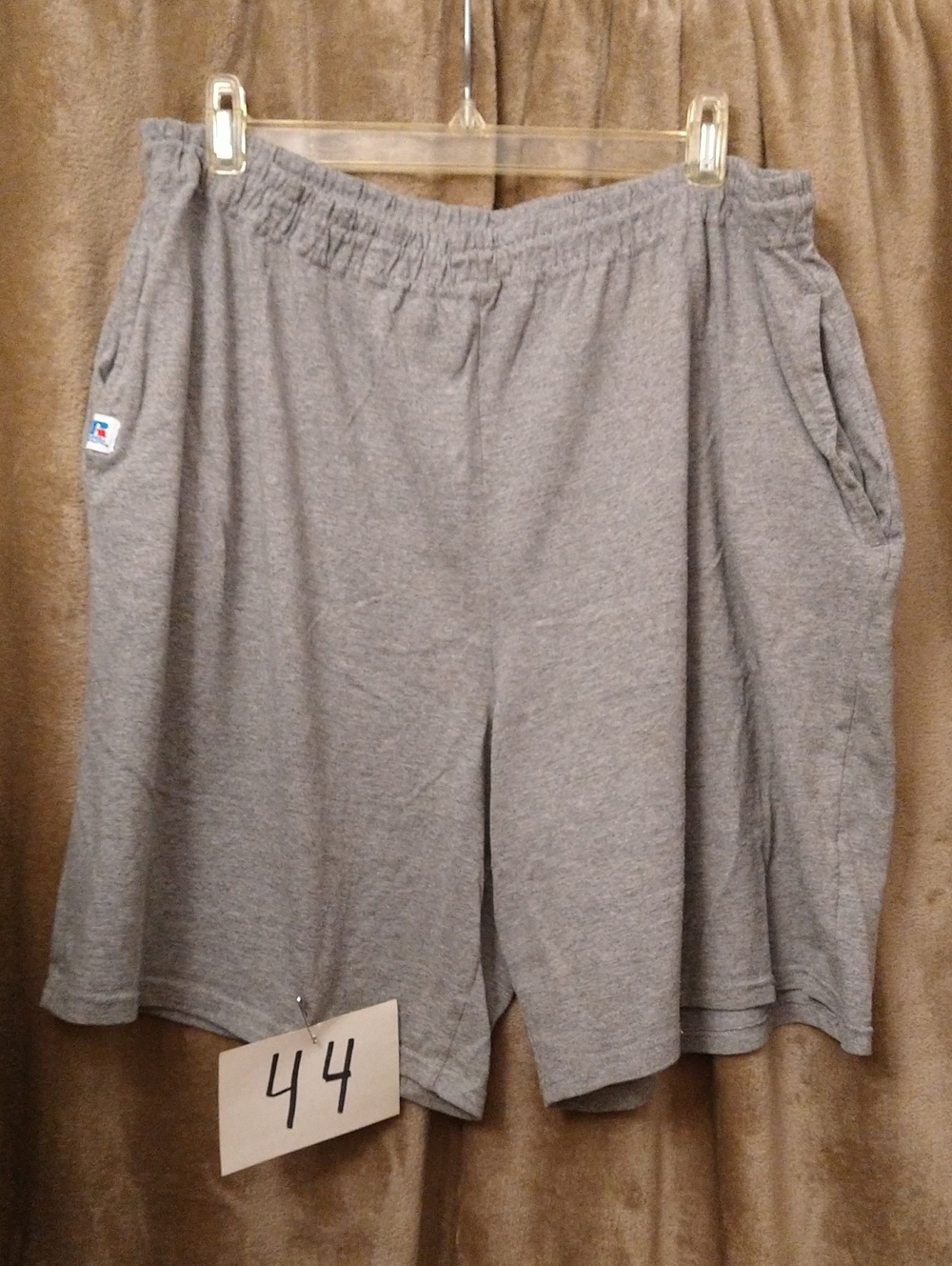 Russell Athletic Light Gray Knit Athletic Shorts, Size XL
